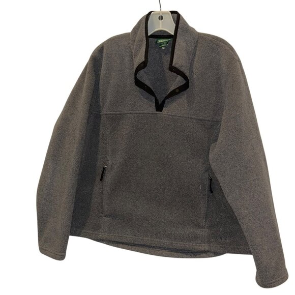 L.L. Bean gray fleece womens quarter snap pull over jacket FALL XL - Picture 1 of 3